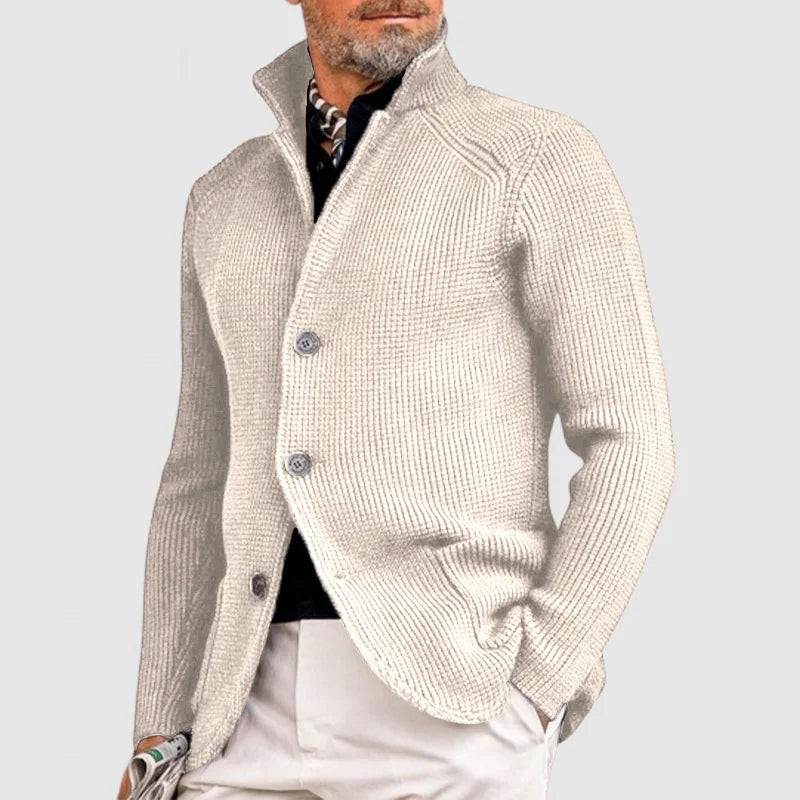 André Gilet Tricoté Élégant – Laine Mélangée, Confort & Style Intemporel Homme