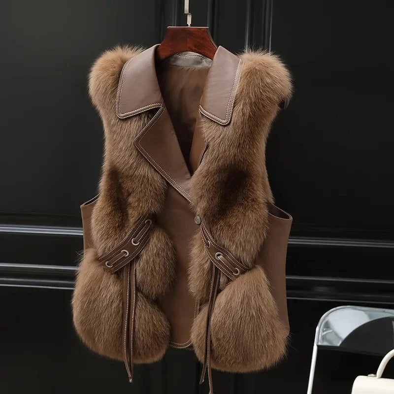 Gilet in pelliccia sintetica da donna Dilara - Design elegante con vestibilità regolabile e fodera morbida
