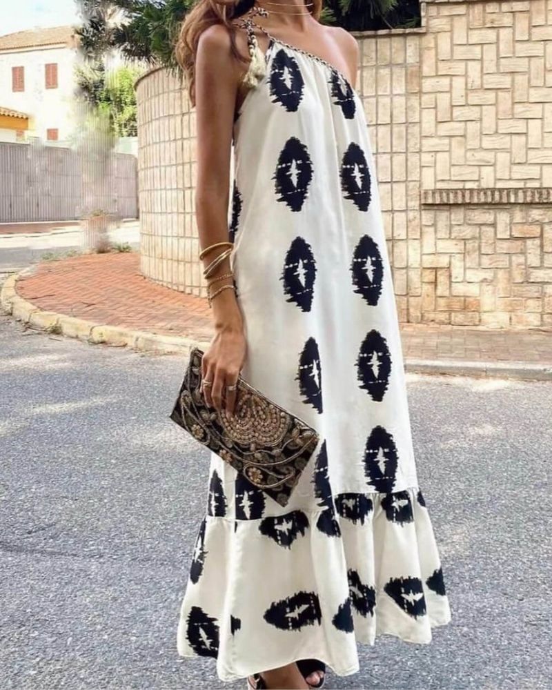 Abito lungo da donna Sienna - Taglio asimmetrico chic e tessuto leggero, ideale per l'estate