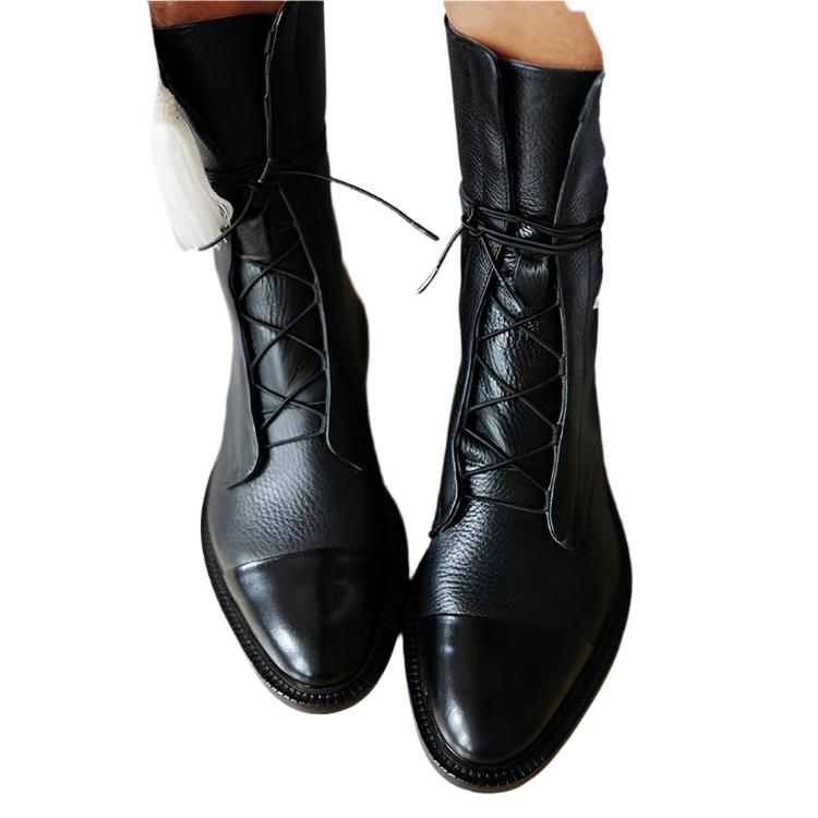Zuriel Bottes Femme – Bottes Hautes Élégantes à Talon & Lacets en Cuir Premium
