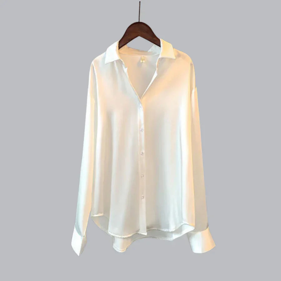 Camicetta in velluto da donna Isabelle - Lussuosa camicetta aderente con taglio elegante per look chic e casual