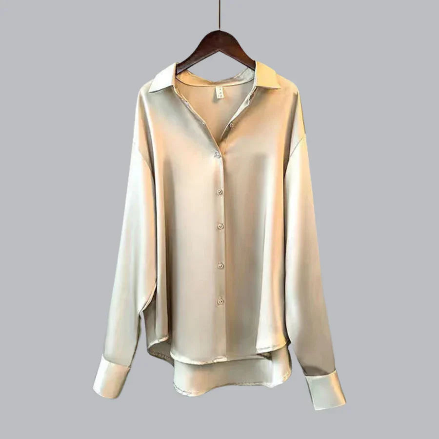 Camicetta in velluto da donna Isabelle - Lussuosa camicetta aderente con taglio elegante per look chic e casual