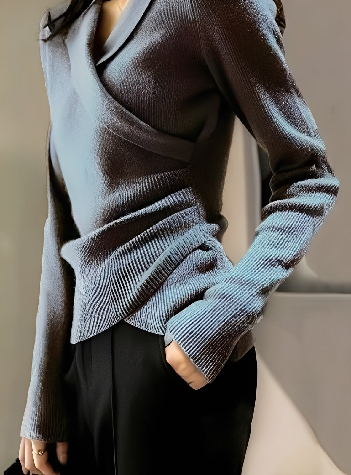 Kaelee knitted wool sweater for women – soft and warm sweater with classic cut for autumn and winter