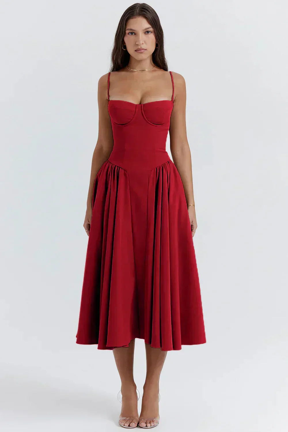 Abito da sera da donna Scarlett - Abito senza spalline con corsetto, gonna ariosa e disponibile in più colori