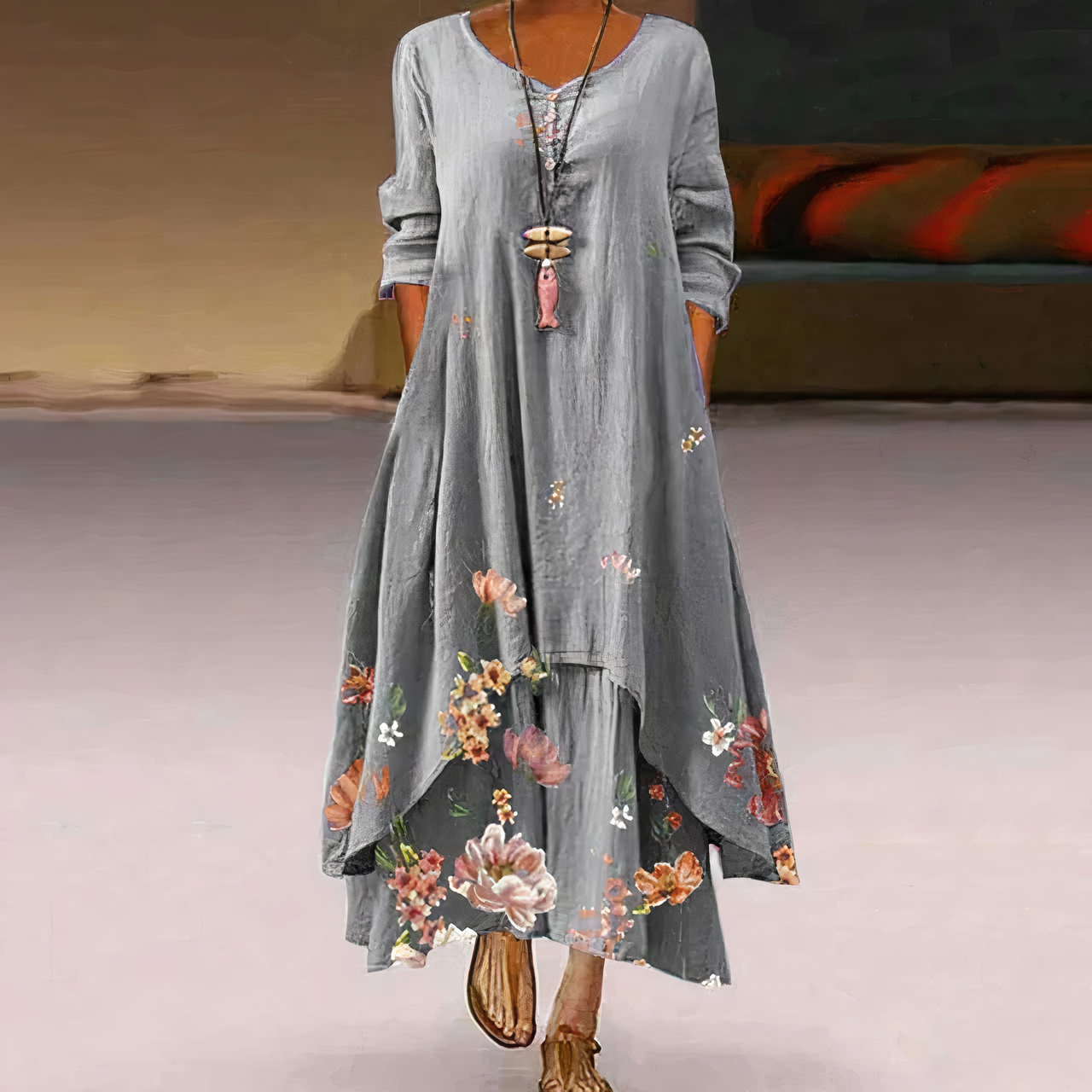 Abito in cotone da donna Lizbeth - Elegante abito ecologico e traspirante per tutte le stagioni