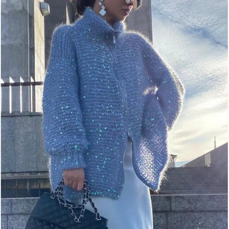 Cardigan Sol da donna – Elegante, comodo e sofisticato cardigan con paillettes