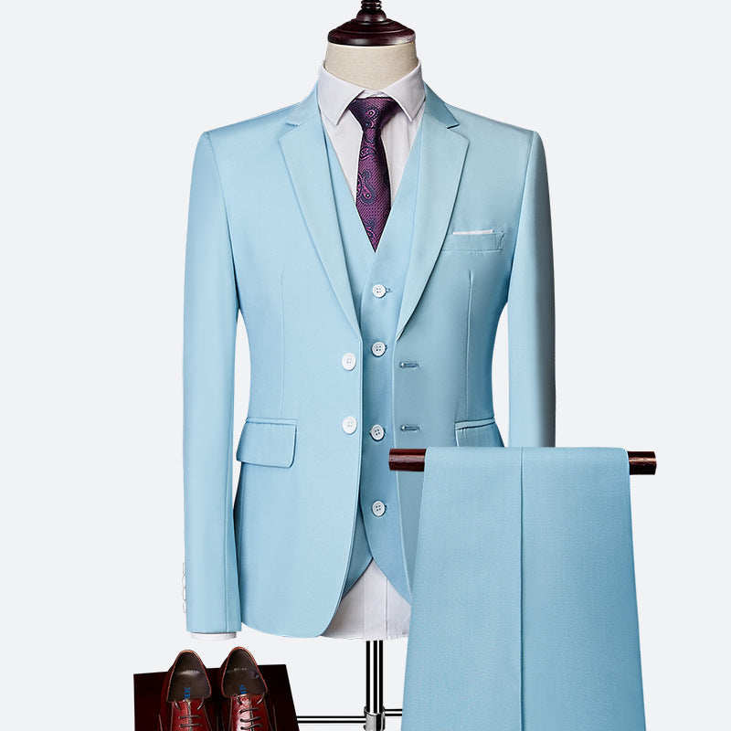 Abito da uomo David - Elegante abito da 3 pezzi, traspirante e comodo per matrimoni e affari
