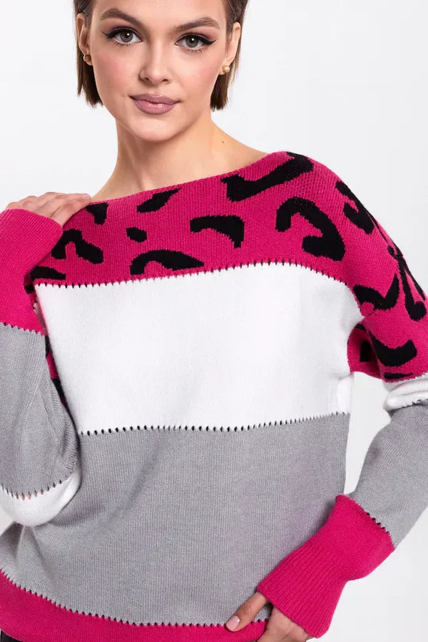 Alianna Pull Femme – Polaire Léopard Chic Doux & Confortable pour Style Décontracté