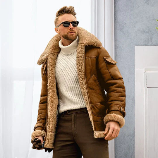 Giacca da uomo Raymond - Pelle robusta con fodera in morbida pelliccia e stile elegante