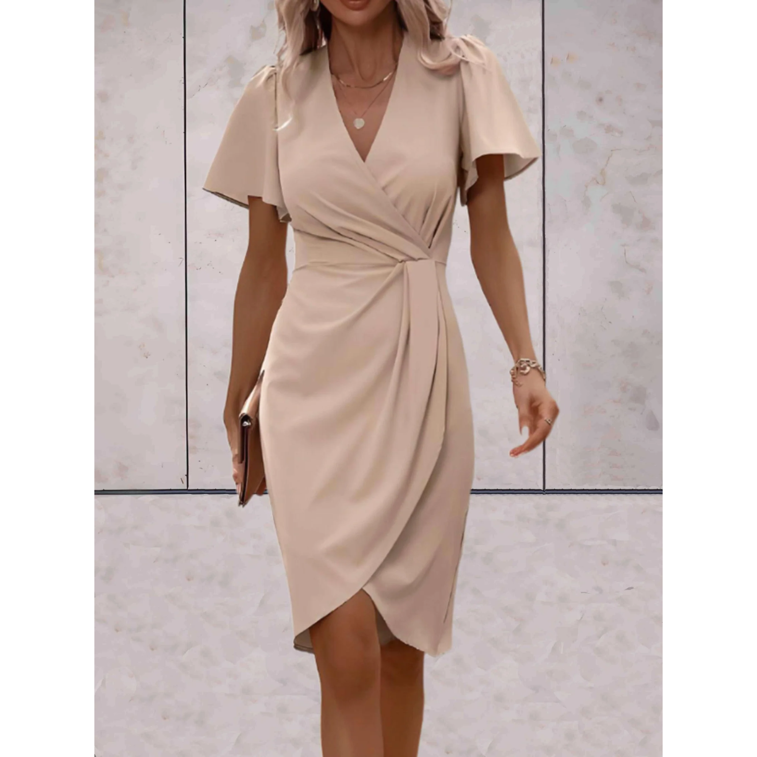 Abito avvolgente da donna Evelina - Abito elegante per serate festive e occasioni chic