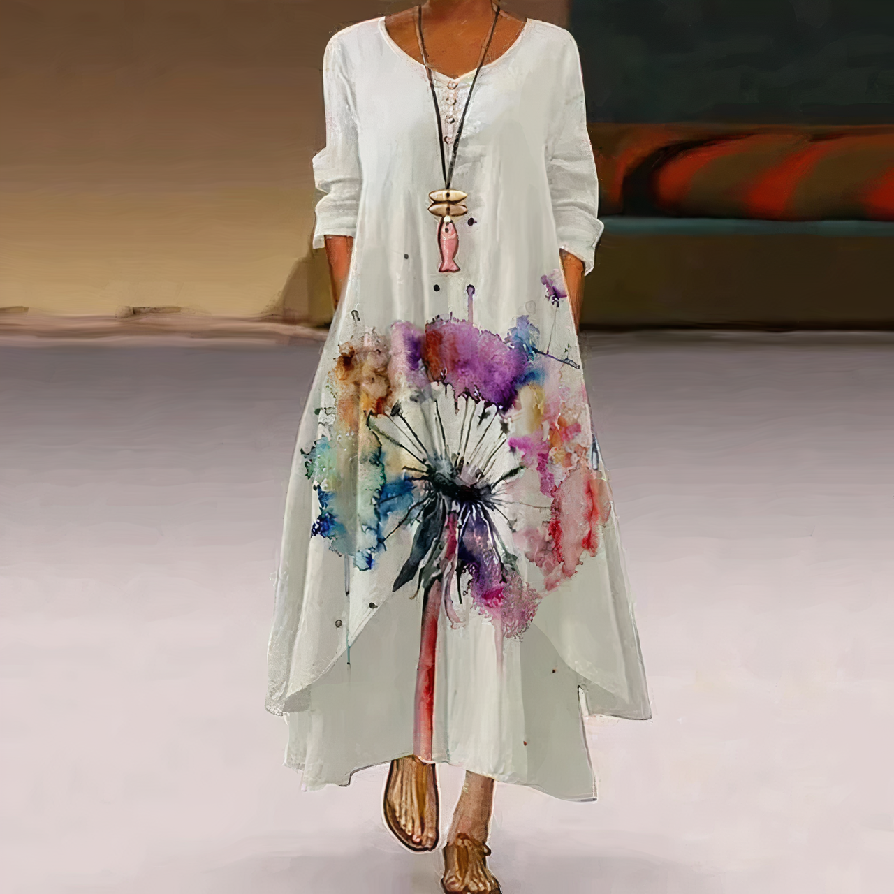 Abito in cotone da donna Lizbeth - Elegante abito ecologico e traspirante per tutte le stagioni