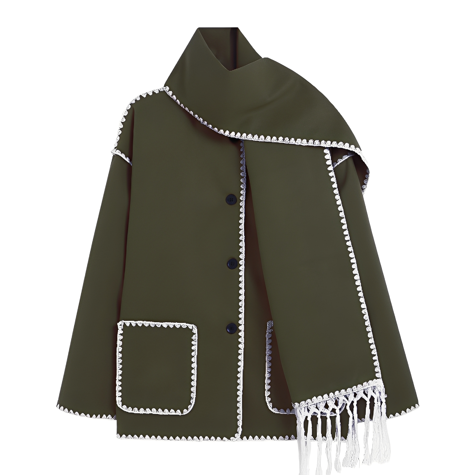 Cappotto da donna Genevieve – Cappotto in morbida lana con sciarpa ed elegante vestibilità ampia