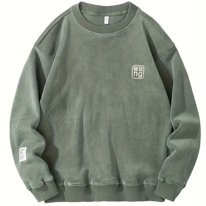 Maglione casual da uomo con scollo rotondo e lettere ricamate