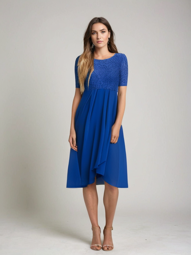 Abito midi da donna Jara: elegante abito in pizzo dallo stile senza tempo e dalla vestibilità comoda