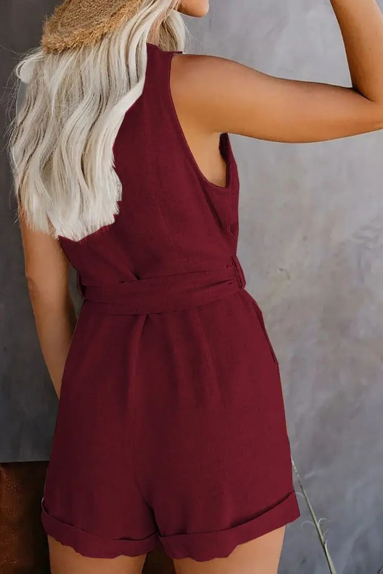 Nina Combishort Femme Chic – Combinaison Courte Élégante avec Poches et Coupe Confortable