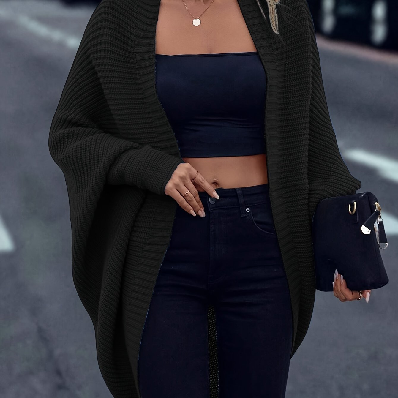 Madison Cardigan Tricoté Oversize pro ženy – Měkká zimní vrstva s volným střihem a předním rozparkem