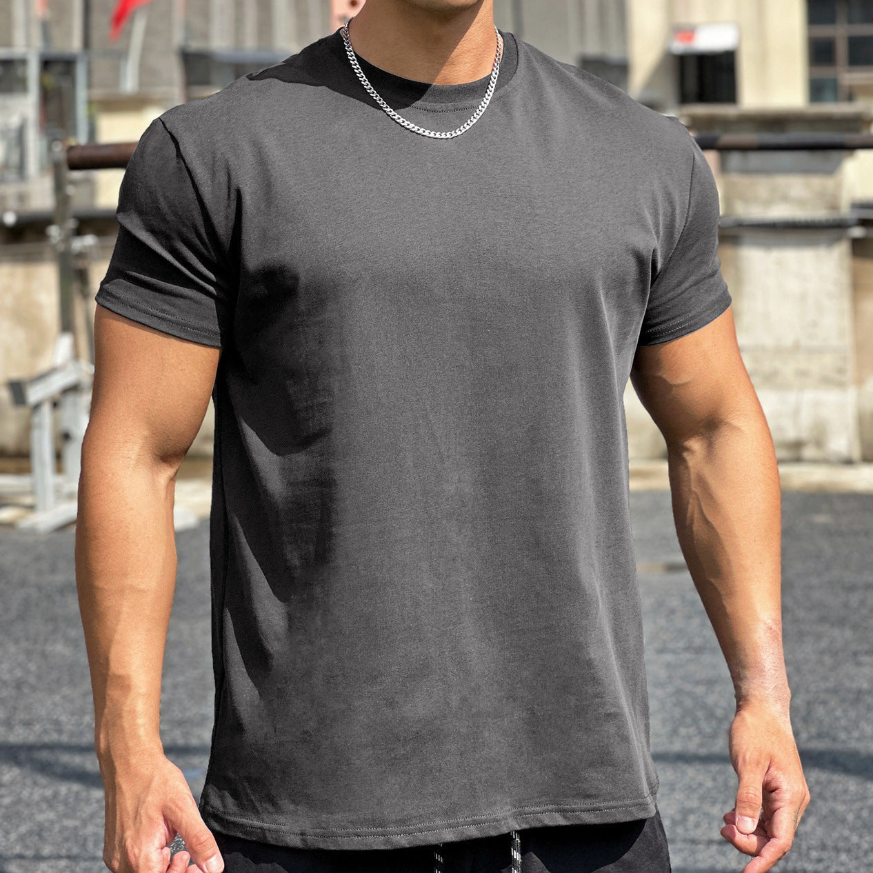 Liam T-Shirt de Sport Les hommes– T-Shirt Ample en Coton à Manches Courtes avec Design Respirant