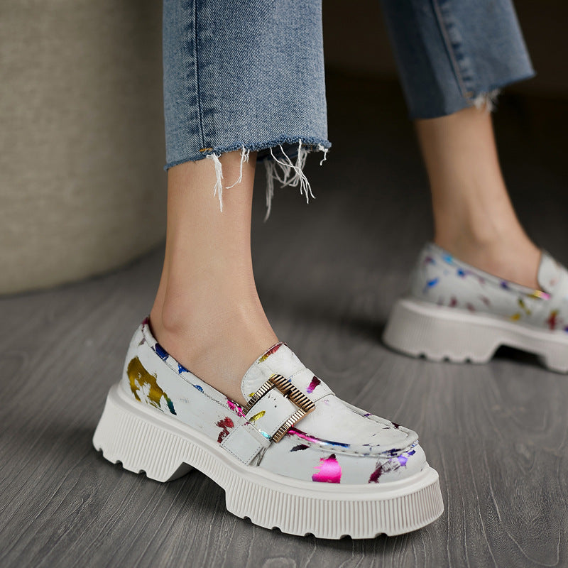 Scarpe da donna Stella - Mocassini con plateau traforato, fibbia e comoda suola in gomma