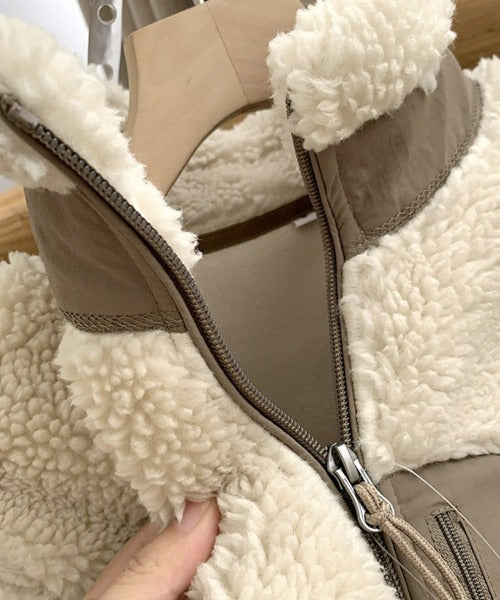 Lily Manteau Teddy Femme – Veste Chaude avec Col Haut, Poches Zippées & Coupe Décontractée