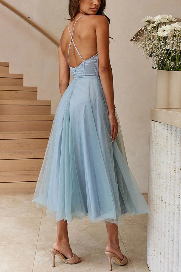 Ariana Robe Maxi Femme – Élégante Robe Longue d’Été sans Manches avec Encolure Ronde