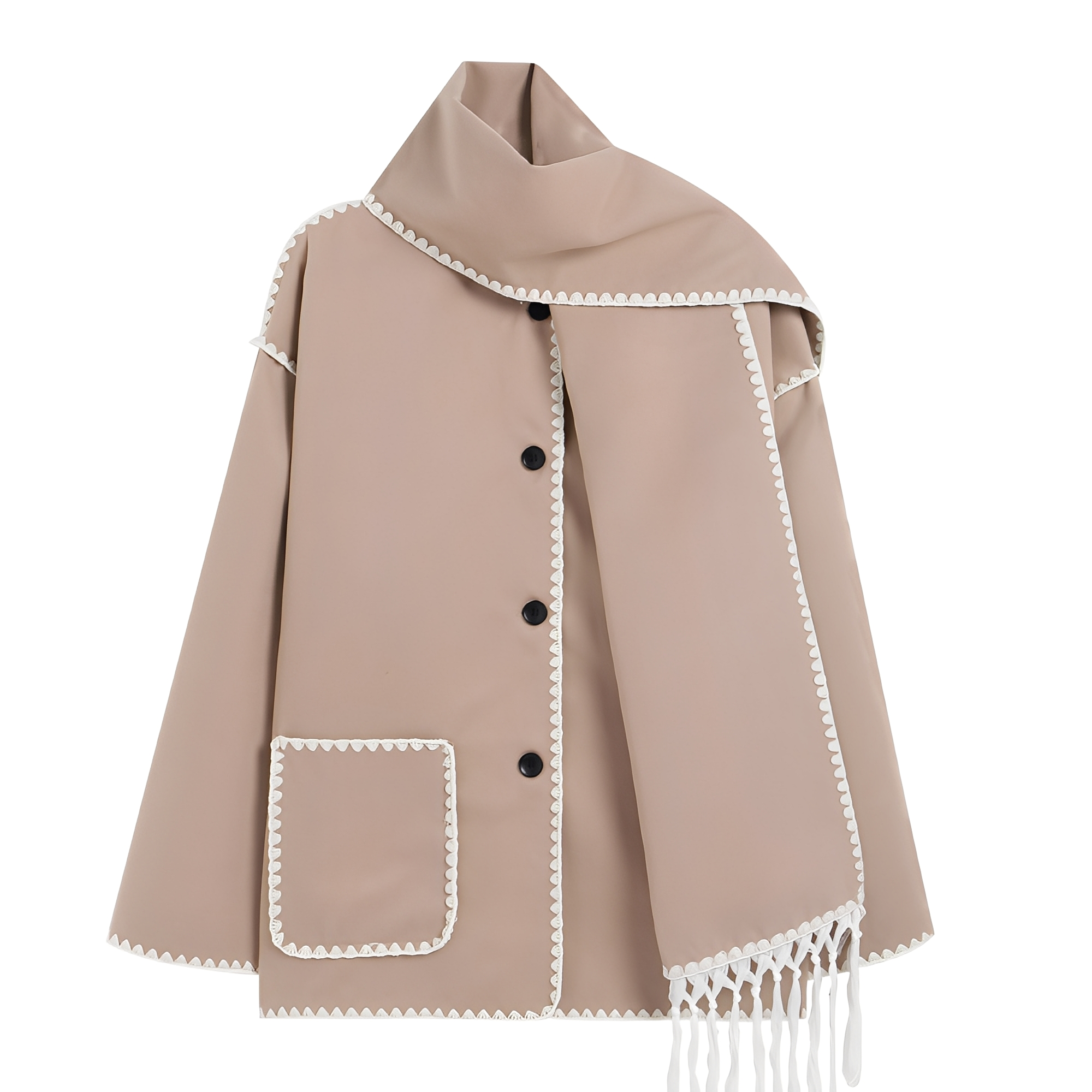 Cappotto da donna Genevieve – Cappotto in morbida lana con sciarpa ed elegante vestibilità ampia