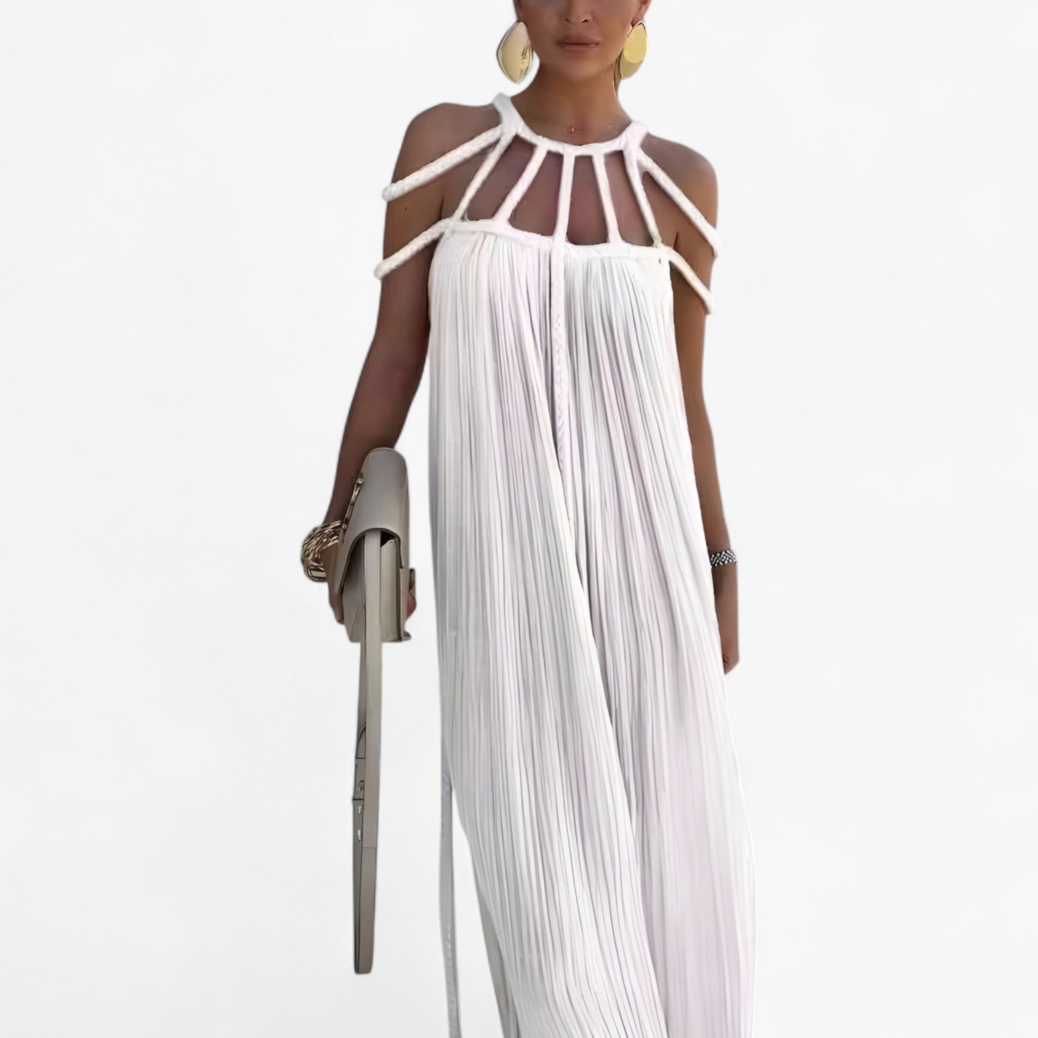Abito lungo da donna Linette - Elegante abito lungo fluido con taglio dritto e stile versatile