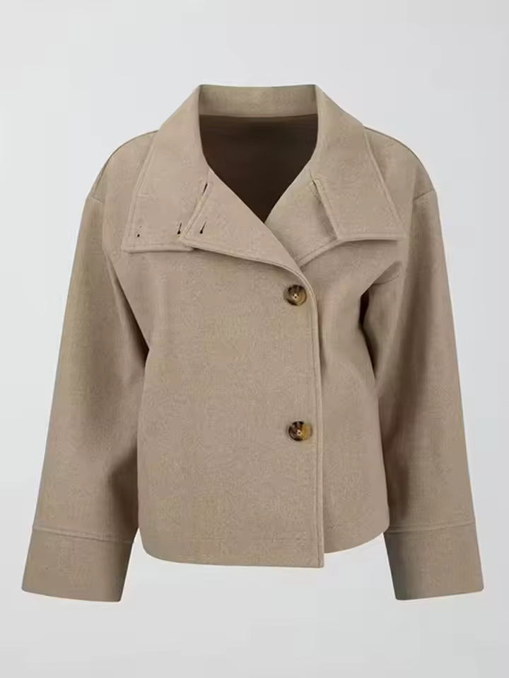 Elise Manteau Court Femme – Élégant, Confortable et Polyvalent à Double Boutonnage