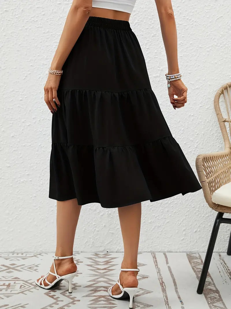 Gonna floreale da donna Zia - A-line con tasche, leggera per primavera ed estate