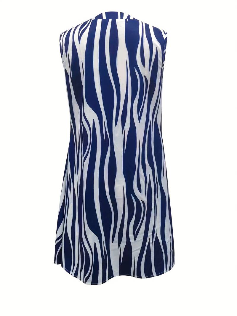 Abito corto da donna Norah - Abito a righe senza maniche per look estivi e casual