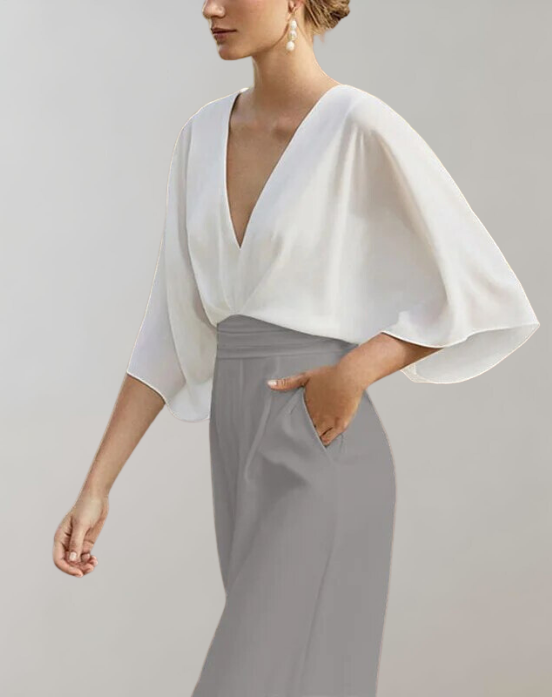 Suzette Combinaison Femme – Combinaison Élégante avec Décolleté Plongeant & Jambes Larges pour un Look Raffiné