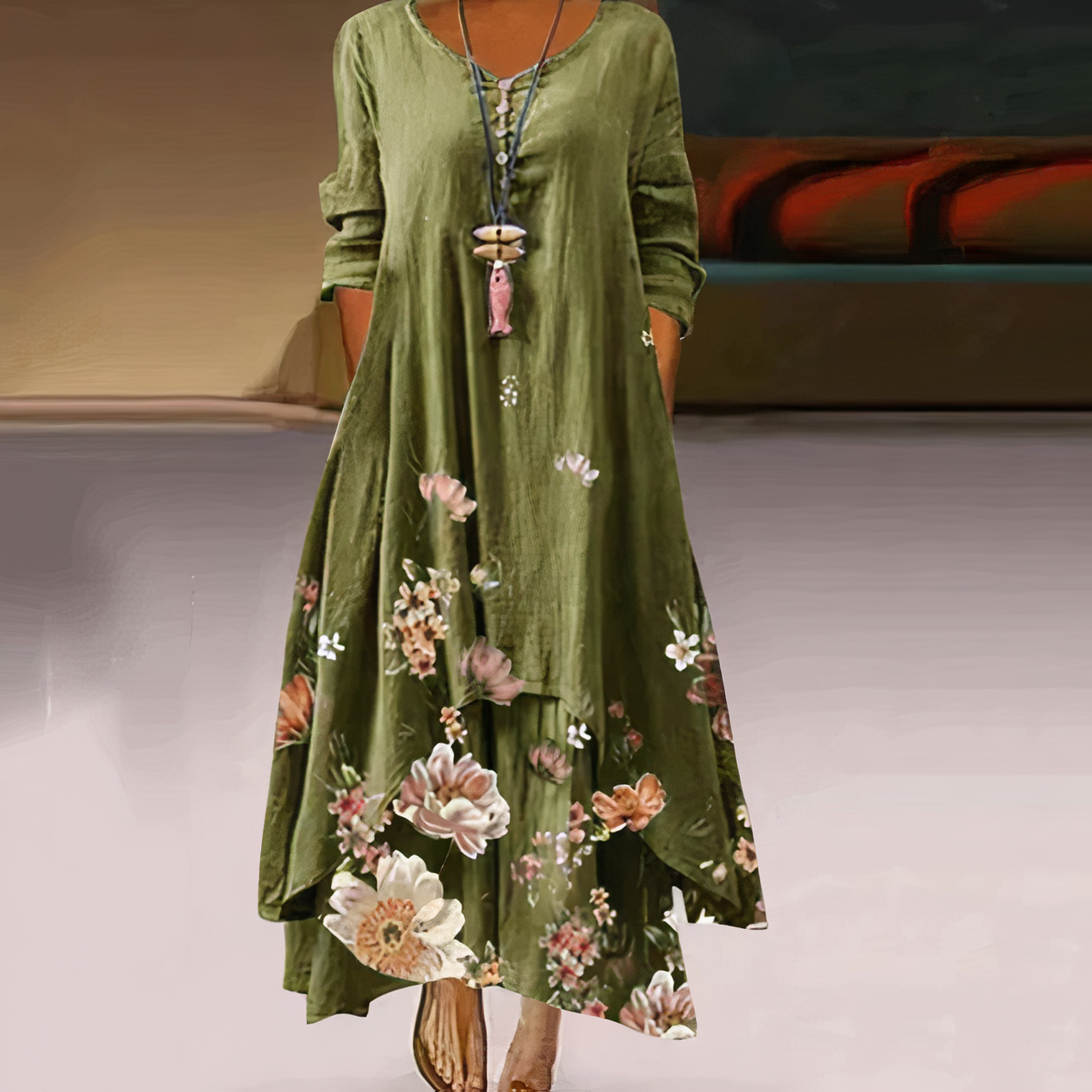 Abito in cotone da donna Lizbeth - Elegante abito ecologico e traspirante per tutte le stagioni