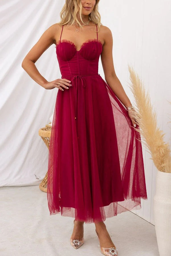 Ariana Robe Maxi Femme – Élégante Robe Longue d’Été sans Manches avec Encolure Ronde