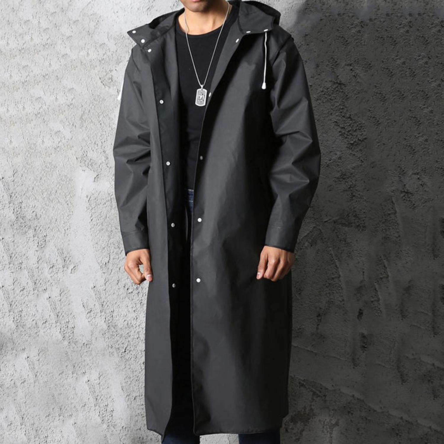 Adrien Manteau de Pluie Homme – Long Imperméable Respirant avec Capuche Ajustable