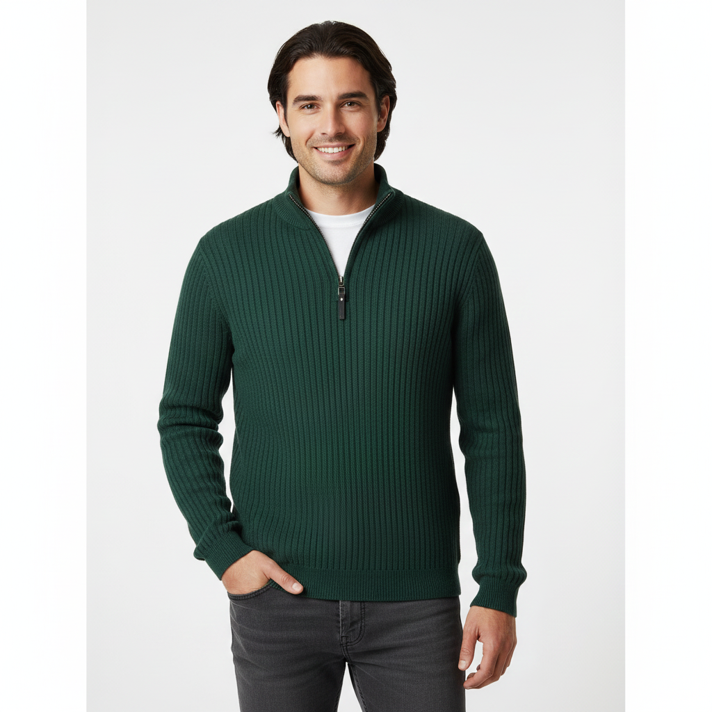 Arjay Pull Demi-Zip Homme – Sweat à Col Haut avec Manches Côtelées & Style Polyvalent