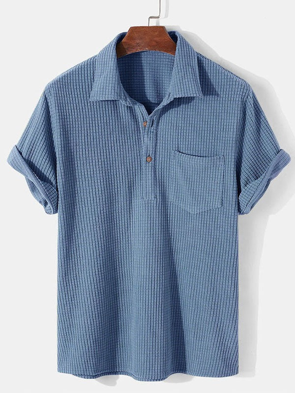 Camicia a maniche corte da uomo Edward: tessuto strutturato leggero e traspirante e vestibilità comoda per l'estate