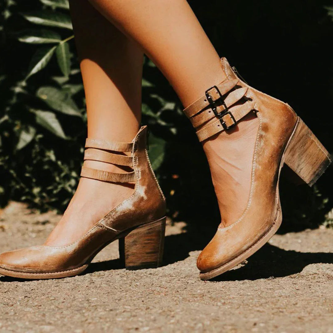 Sage Women's Heels - Tacchi spessi in pelle vegana con vestibilità comoda e design alla moda