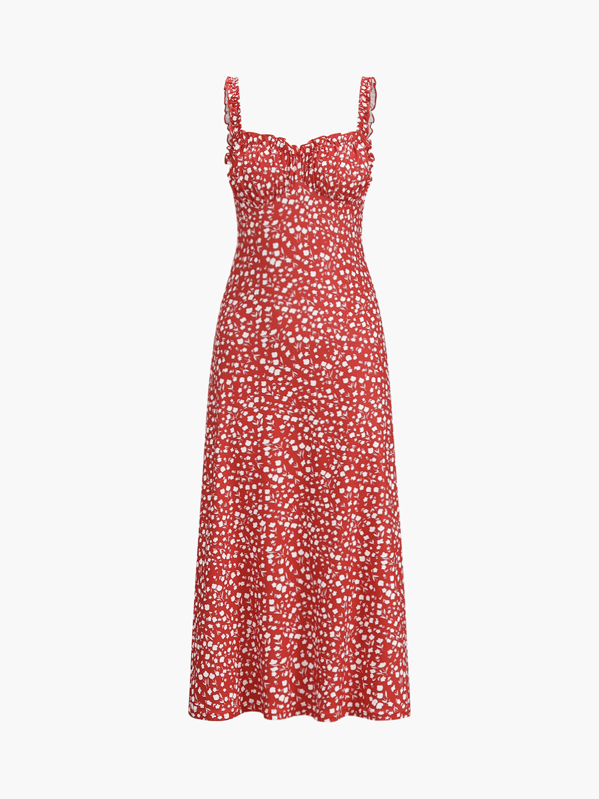 Abito bohémien da donna Chloe - Abito midi da festa con stampa floreale e spalline sottili