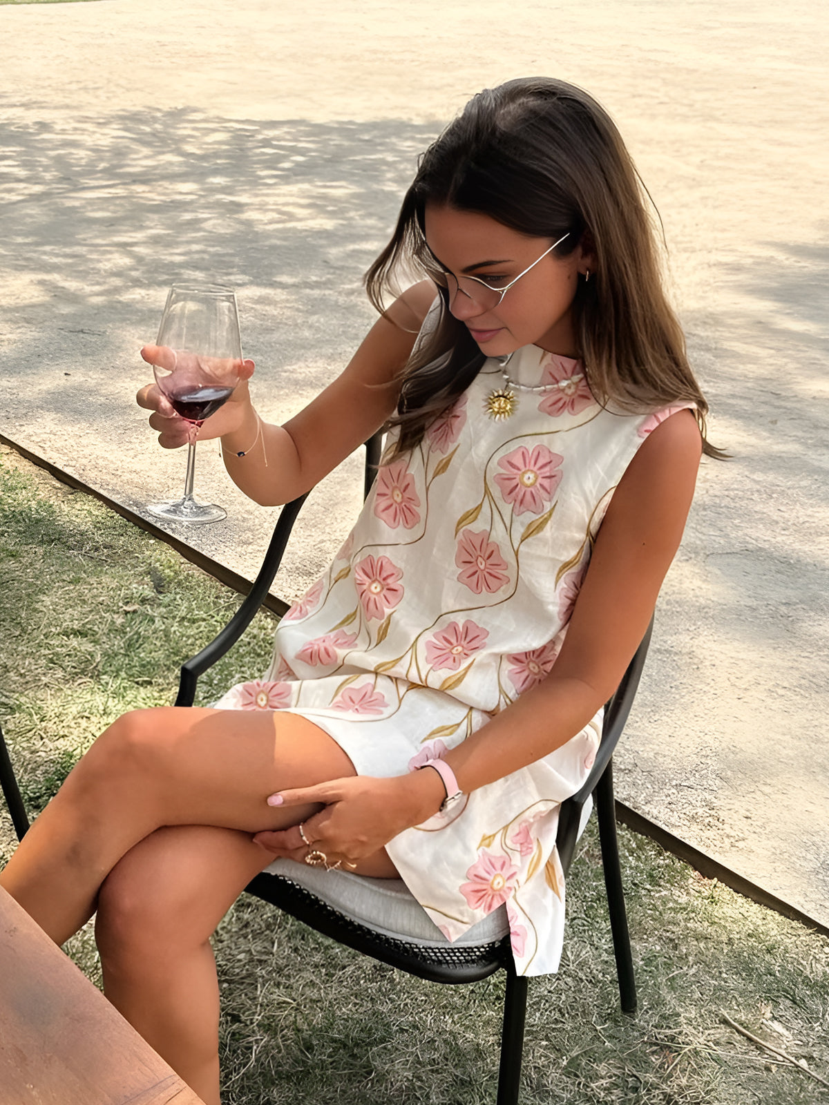 Abito estivo da donna di Parigi - Abito senza maniche in misto lino a trapezio per un look leggero ed elegante