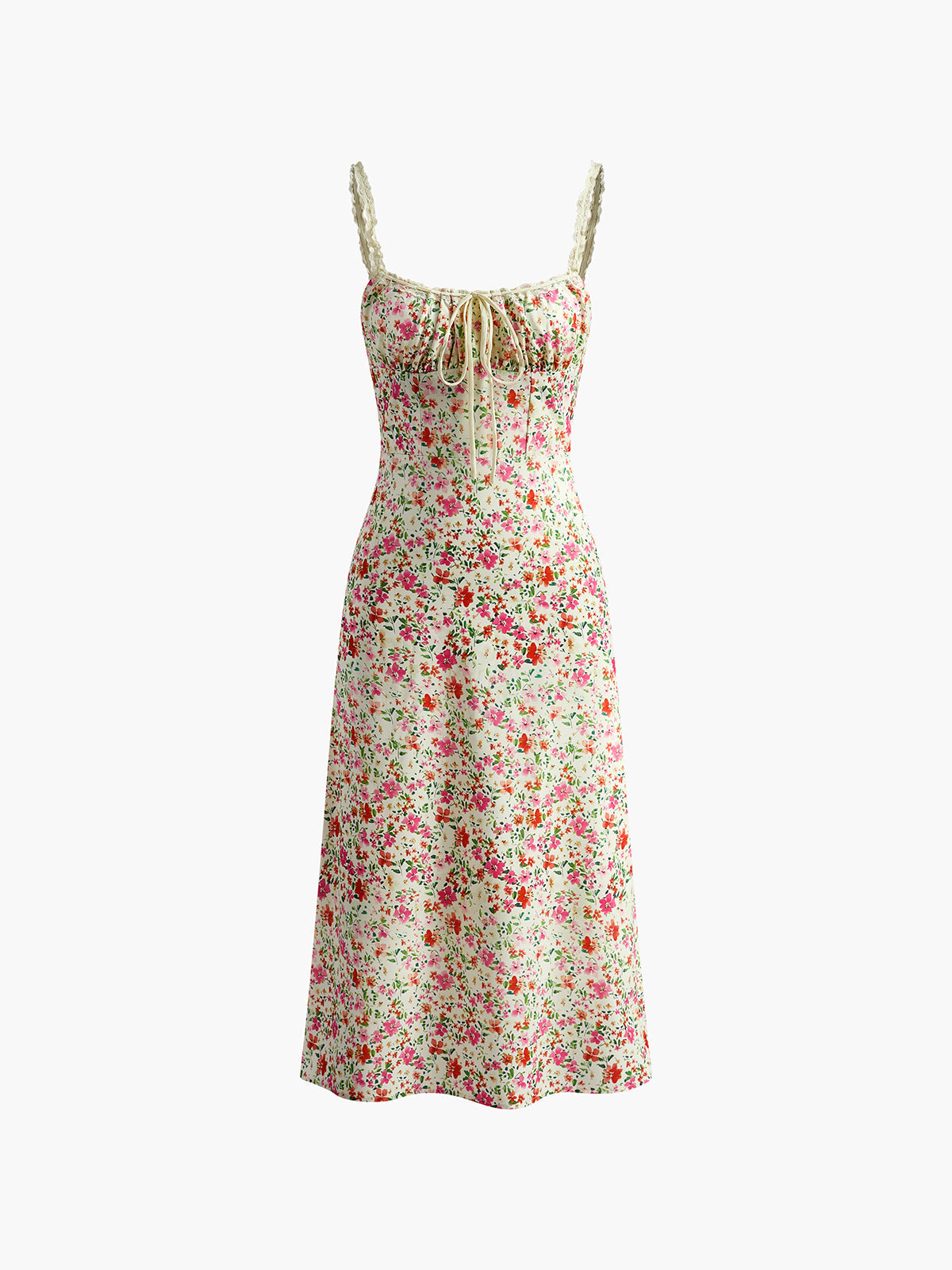 Abito midi da donna Élodie – Elegante abito floreale dal taglio femminile per occasioni estive e chic
