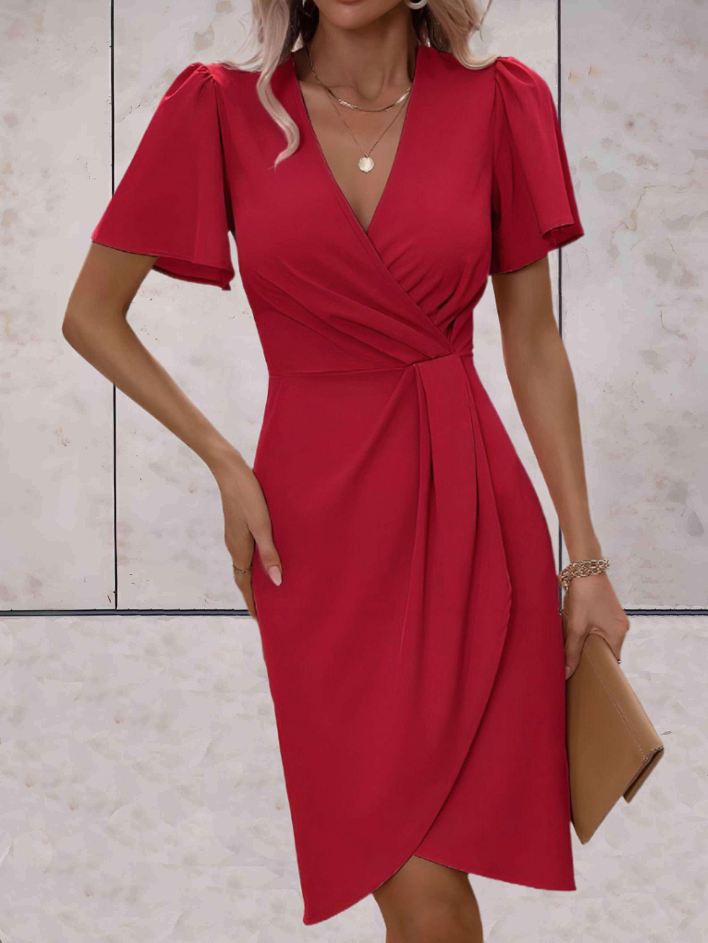 Abito avvolgente da donna Harper - Elegante abito avvolgente con scollo a V e vestibilità regolabile per ogni occasione