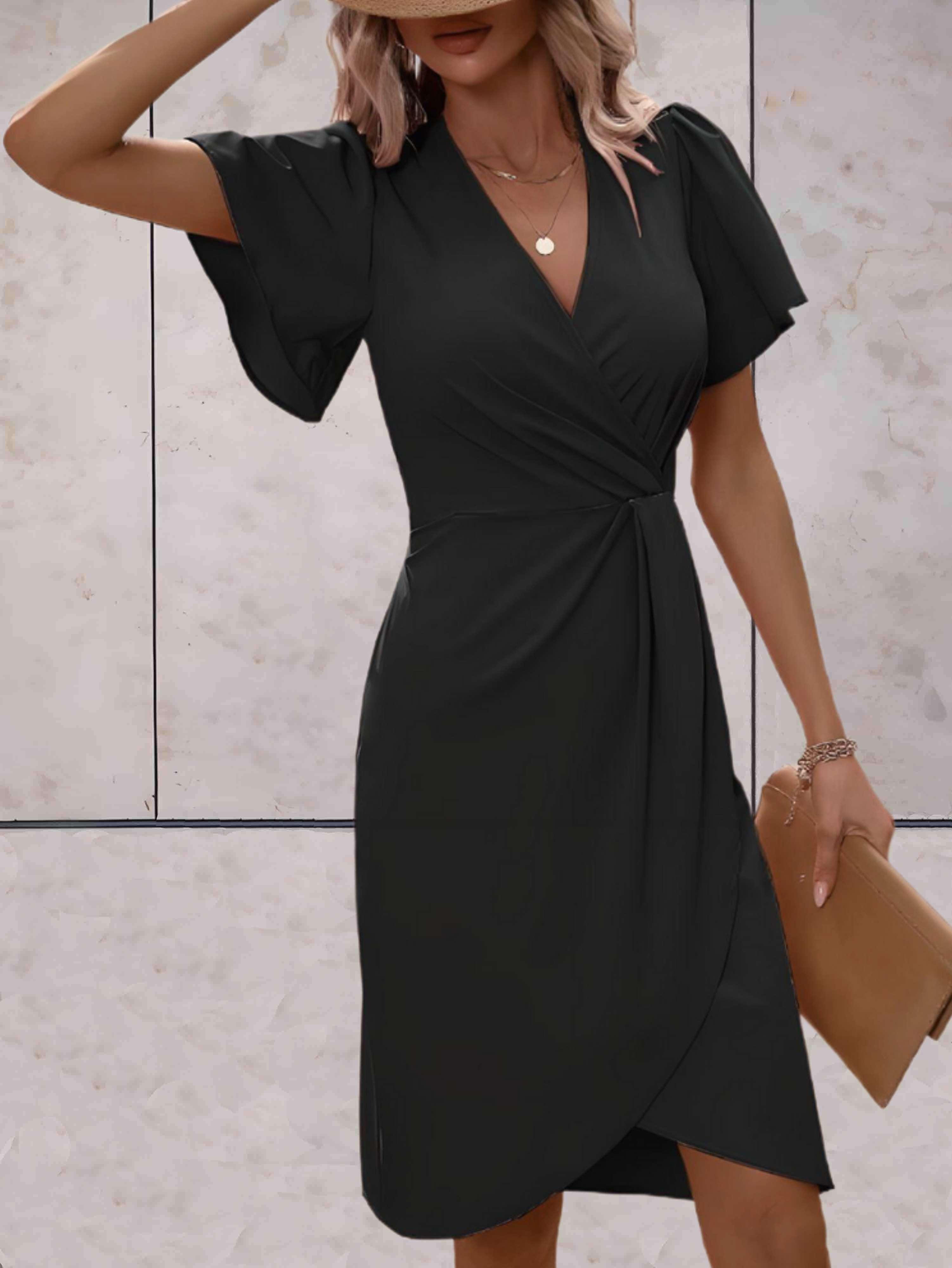 Abito avvolgente da donna Harper - Elegante abito avvolgente con scollo a V e vestibilità regolabile per ogni occasione