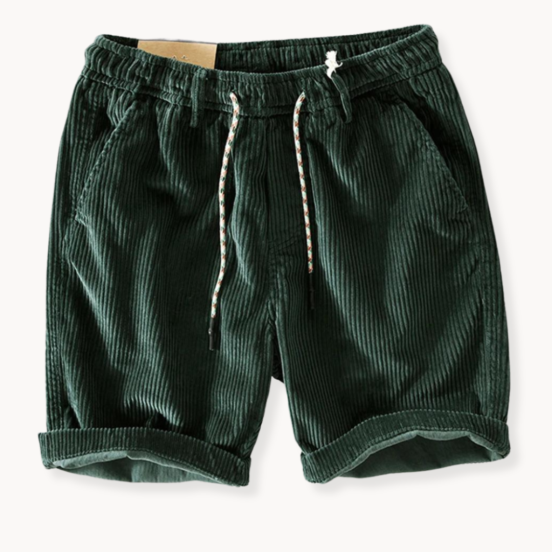 Pantaloncini in velluto da uomo Keith - Pantaloncini estivi regolabili in morbido cotone con vestibilità comoda