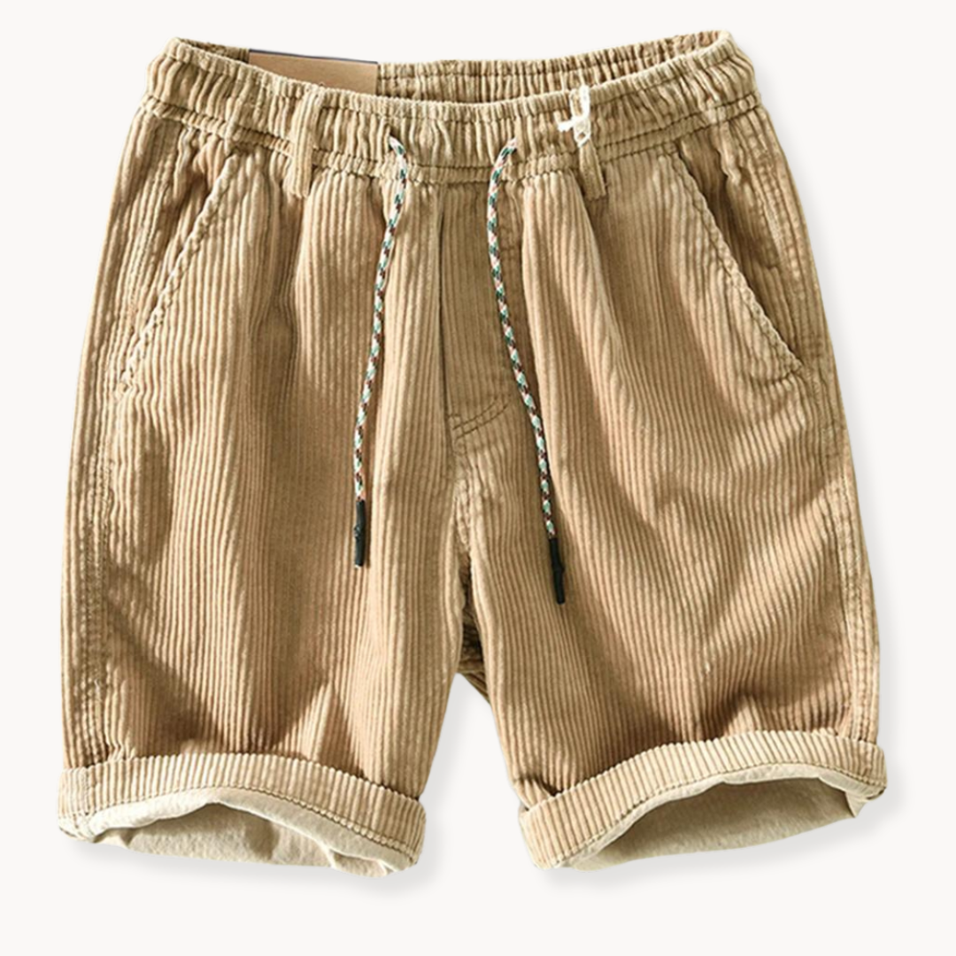 Pantaloncini in velluto da uomo Keith - Pantaloncini estivi regolabili in morbido cotone con vestibilità comoda