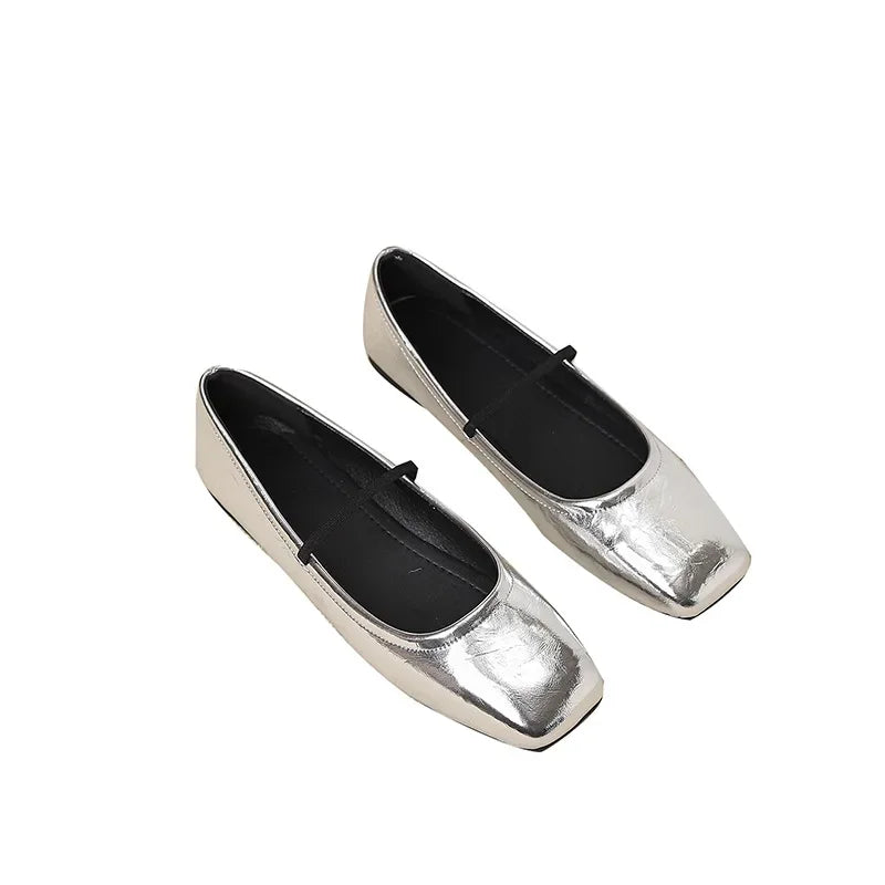 Ballerine da donna Maggie - Scarpe eleganti e moderne con punta quadrata e punta metallica