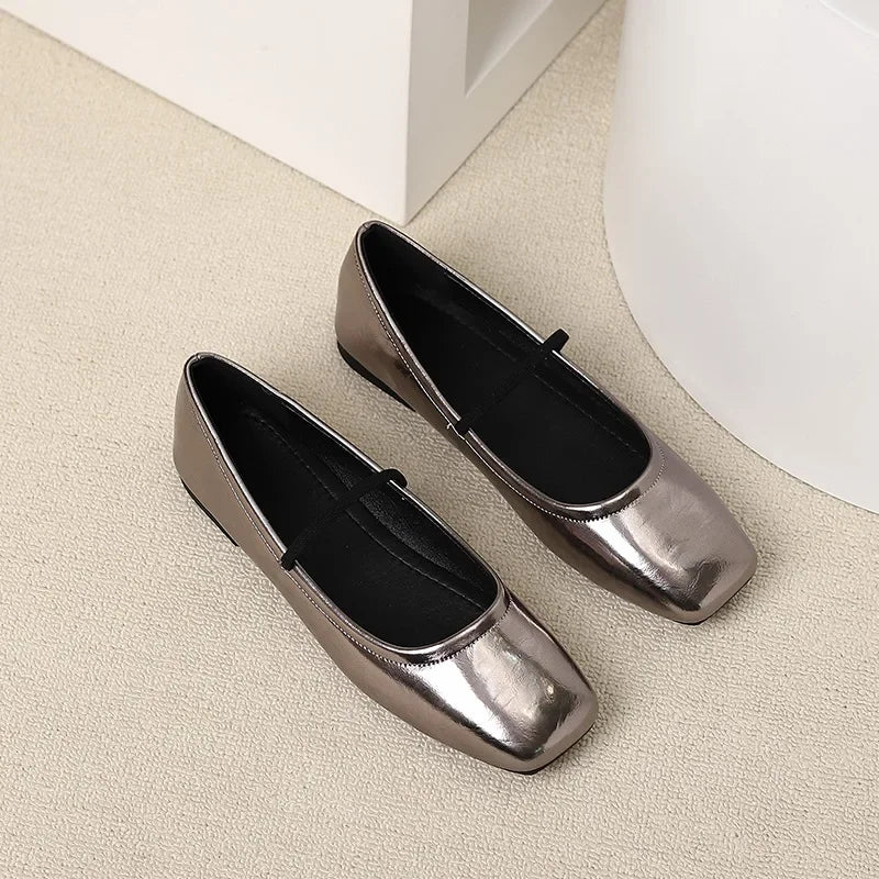 Ballerine da donna Maggie - Scarpe eleganti e moderne con punta quadrata e punta metallica