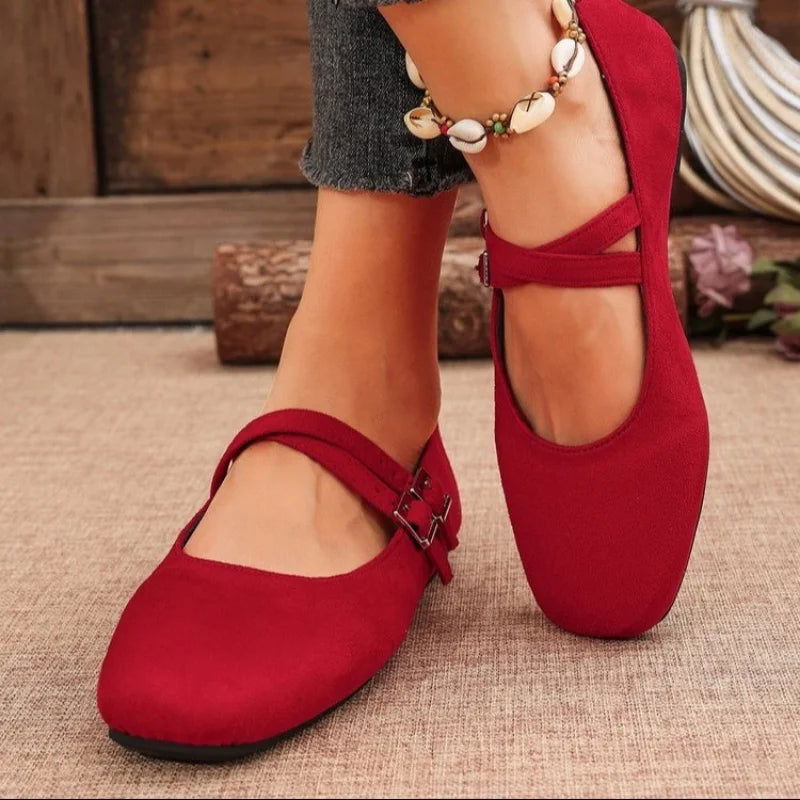 Ballerine da donna Élise – Scarpe vintage con doppio cinturino e comfort imbottito