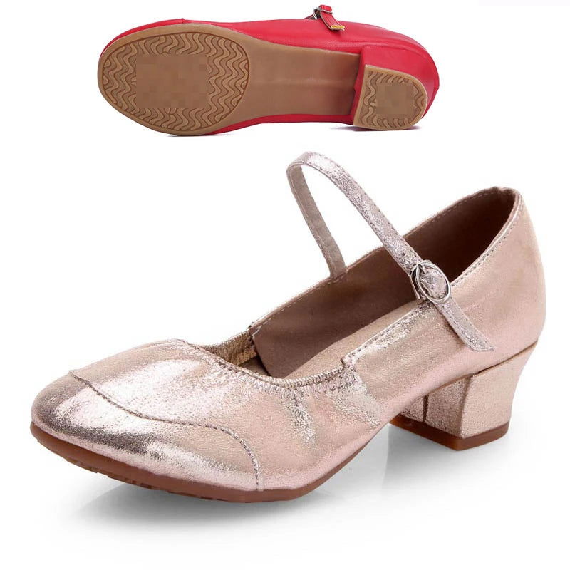 Ballerine da donna Charlotte - Eleganti scarpe con tacco basso e comodo cinturino regolabile