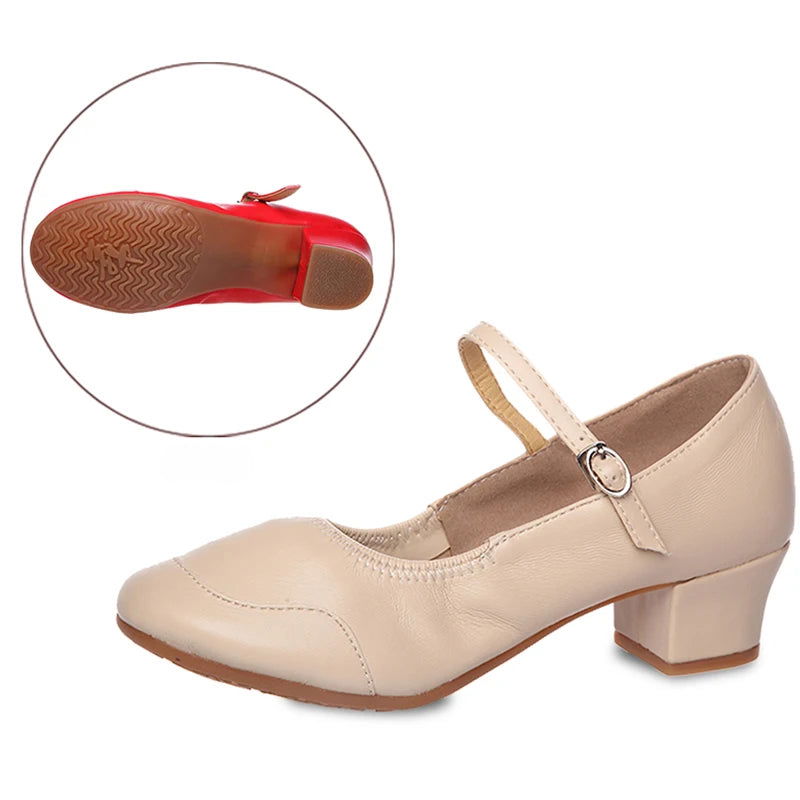 Ballerine da donna Charlotte - Eleganti scarpe con tacco basso e comodo cinturino regolabile