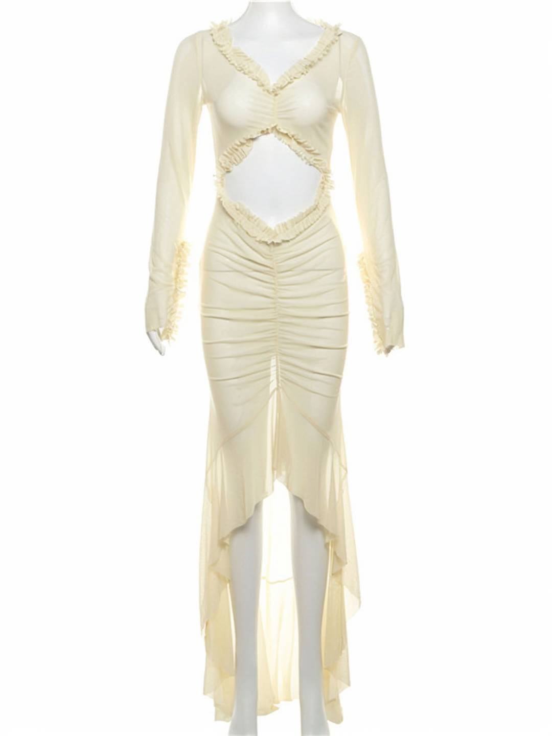 Abito da spiaggia da donna Kayliegh - Abito lungo aderente con scollo a V, spacco e maniche divise Boho