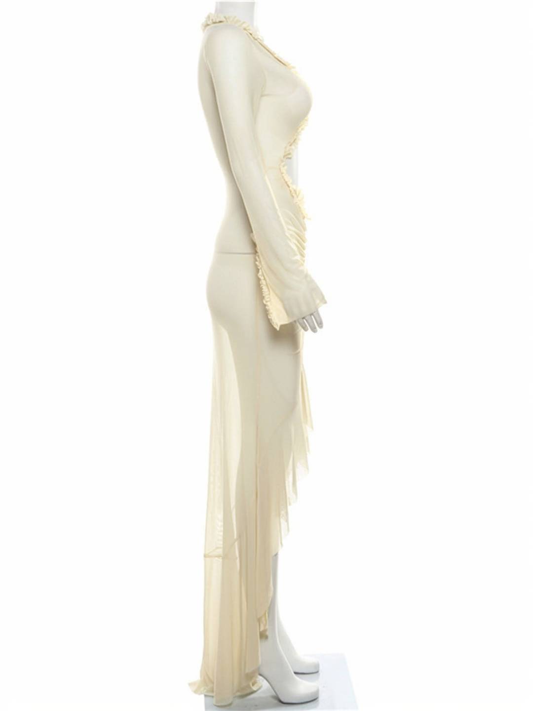 Abito da spiaggia da donna Kayliegh - Abito lungo aderente con scollo a V, spacco e maniche divise Boho